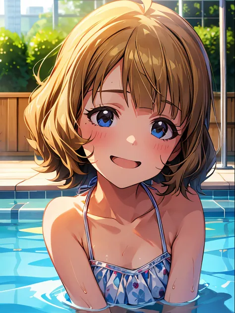 momoko suou (million live), 1 girl, solo, cute girl,best quality, ultra-detailed, 8k, high resolution, detailed face, bikini, we...