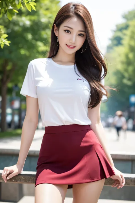 highest quality, Realistic, Super detailed, finely, High resolution, 8K Wallpaper, 1. Beautiful Women, Sharp focus, Perfect dynamic composition, Detailed and beautiful eyes, Detailed and realistic skin texture、Beautiful legs、Shopping mall、Chatting、happy ex...