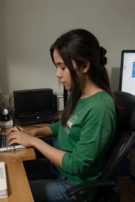 UN ALUMNO ESTUDIANDO DESDE SU COMPUTADORA 