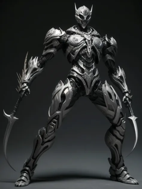 ((best quality)), ((masterpiece)), (detailed), perfect face, Pale White coloring, Skeleton Power Ranger, Graveyard background, Single person, Sleek Skeleton Armor, Full Body, Skeleton Base, Kamen Rider, 1 male, Skeletal Design, Wielding a Scythe