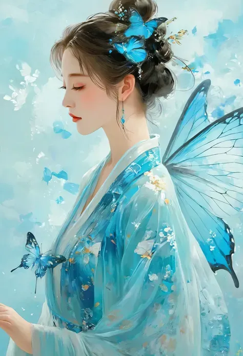 (0428) today's challenge theme: blue butterfly/蓝色蝴蝶/青い蝶