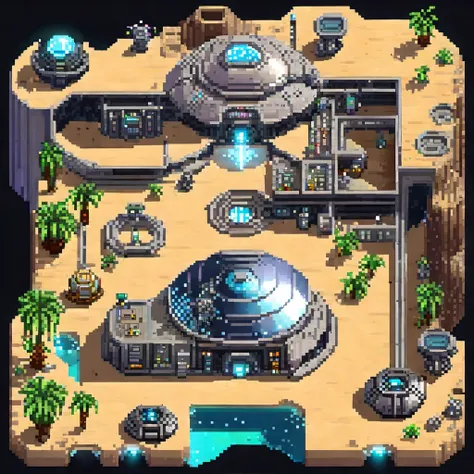 pixel art:1.5, Nautilus Future Space Base,:1.4, obra maestra intrincada y de alta calidad