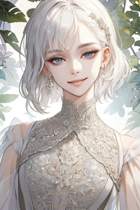 (extreamly delicate and beautiful:1.2), 8K,(masterpiece:1.0),(best_quality:1.0), 1 girl, and intricate detailing, Enlarged textures, and intricate detailing, finely eye and detailed face, and intricate detailing, shiraga, white platinum curls short hair, (...