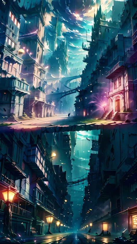 cyberpunk cities in science fiction movies, empty streets, night, chinoiserie architecture, established, irregular, circuit boar...