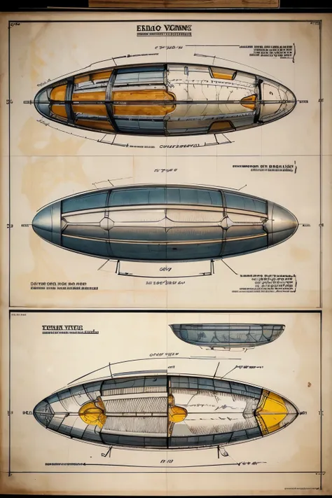 Highly detailed technical drawing of a fried egg  The illustrations should include a side view, cross-sections, and exploded views to show both the exterior and interior organs. Labeled parts with annotations specifying materials, dimensions, and other ana...