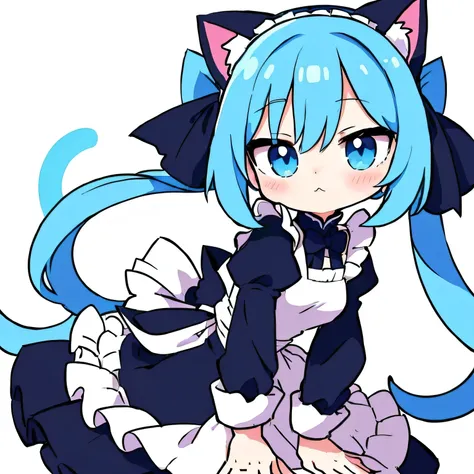 anime character with blue hair and a cat ears, anime cat girl in a maid costume, cute anime catgirl, anime moe artstyle, very beautiful anime cat girl, anime catgirl, anime girl with cat ears, rem rezero, anime cat, beautiful anime catgirl, , mikudayo, ani...