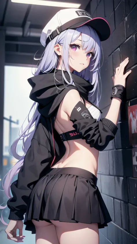 最high quality、Best image quality、masterpiece、girl((18-year-old、 By becoming、Best Bust、Medium Bust,Wide open breast tea、Red glowing eyes,Silver Hair、Disheveled Hair、Long Hair、thin,The highest valley、Open chest、Luminous Wristbands、hat、hair ornaments、luminous...