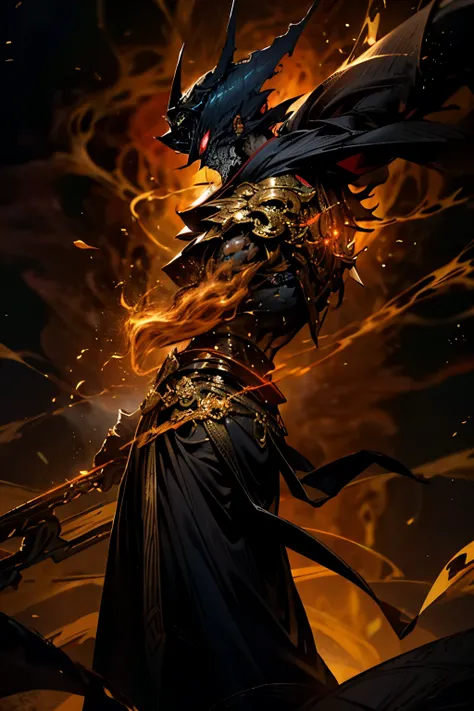 Behold the enigmatic immortal devil wizard, Yushimitsu Susanoo, as he unveils his ominous, dark golden magic upon the world. His intricate, devilish red and gold armor resembles an ogres, embodying an exquisite blend of raw power and elegant grace. Wieldin...