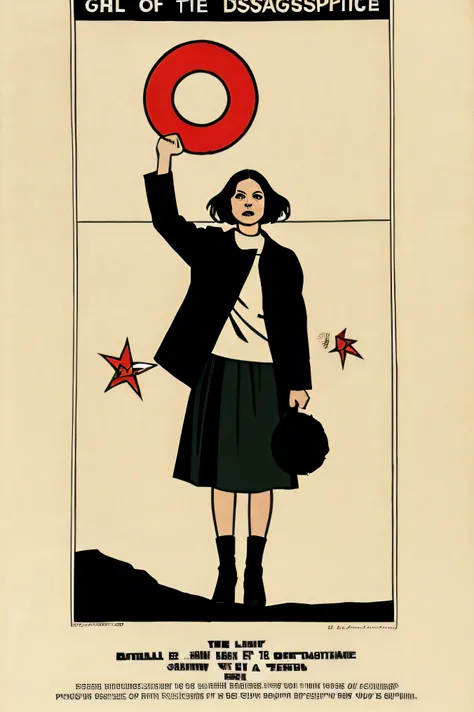 "Symbol of Dissent": Using political symbols or imagery to express resistance against authority, depicted in an avant-garde graphic.