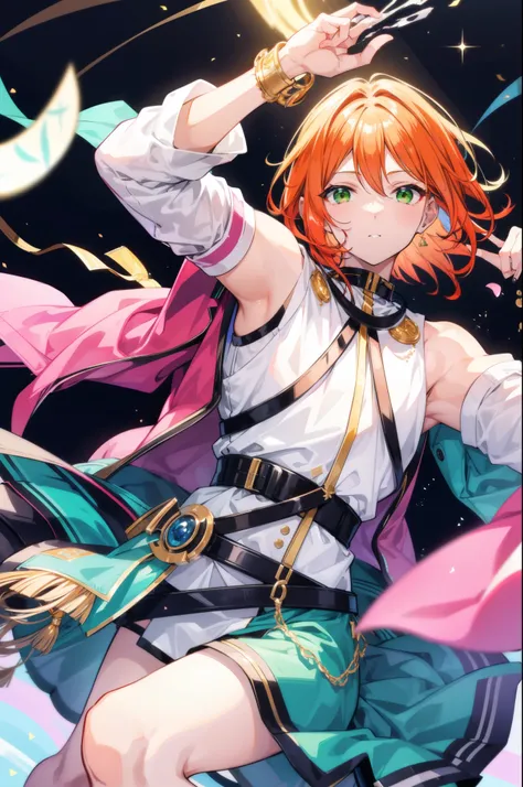 Polate、一人のmale、solo、male、highest quality、Super quality、detailed、highest quality、Fantasy、Bright expression、young, 白くShine肌、The most beautiful and beautiful in the world、The ultimate beautiful boy、The most beautiful in the world，Orange Hair、The lightest hair...