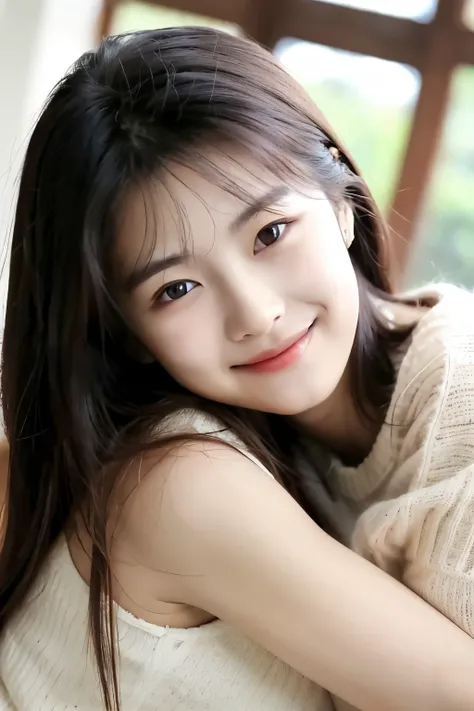 ((best quality)), ((masterpiece)), (detailed), Perfect face,Korean,Perfect beautiful girl,He was about 20 years old,Have a high nose,Charming eyes,A bright smile,Beautiful like Korean artists,Then the beautiful girl hugged her 60-year-old mother,Love each ...