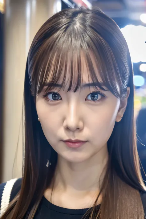 Masterpiece, 8K, high quality, high resolution, beautiful Japanese woman, 30 years old, poker face, glaring eyes, (detailed face, detailed eyes), looking at viewer, portrait