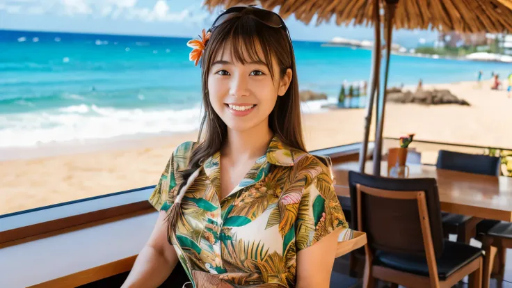 super high quality, Slender, The staff is working at the counter in the back., (8k、RAW Photos、highest quality、masterpiece:1.2), Japanese Idol, (Realistic、Photorealistic:1.37), Beautiful Face , Mesh Hair, Golden Ratio, Raw photo, Light Brown Hair, Small bre...