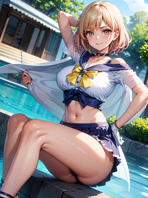 、(highest quality:1.1), (masterpiece:1.4), (Absurd:1.0), Portraiture, close,
1, Sailor Uranus, KizukiAi,, Big and ample breasts, Aqua Eye, Blonde, Sailor Warrior Uniforms, Sailor collar, Chest Bow, Yellow Ribbon, Attractive skirt, White elbow gloves, By th...