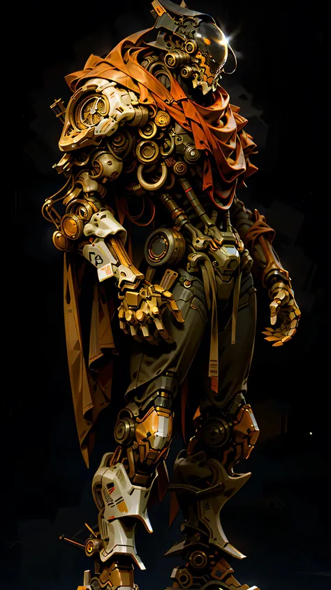 dark_ solar system,cyberpunk, cyberpunk robot armor ,white:1.1),1 person,mechanical miracle,Appearance of the robot,Cybernetic Guardian, Dressed in dilapidated machinery, complicated, (steel metal [rust]), elegant, Clear focus, Shot by Greg Rutkowski., sof...
