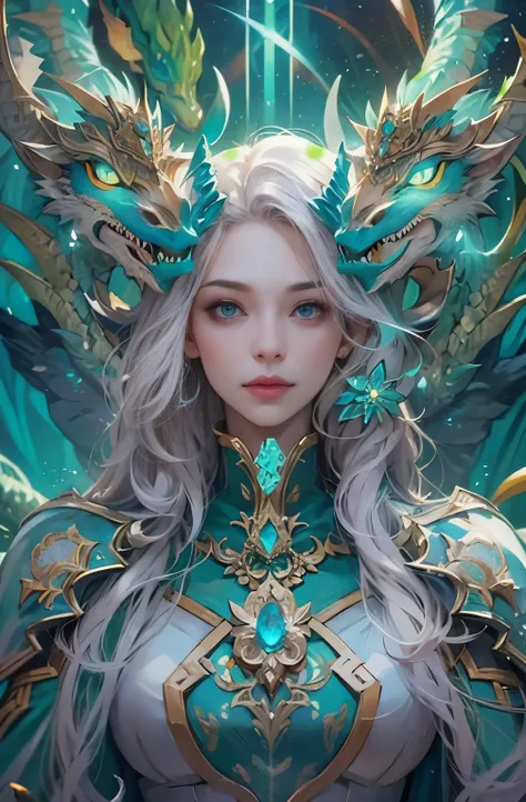 剣を持った美しきfemale dragon knight, Rin々しいfemale dragon knight, A beautiful woman with a dragon, God&#39;s Kin, 詳細なFantasy art, Fantasy artスタイル, Fantasy style art, highly 詳細なFantasy art, detailed Digital 2D Fantasy Art, fantasy artist, epic Fantasy artスタイル hd, 高...