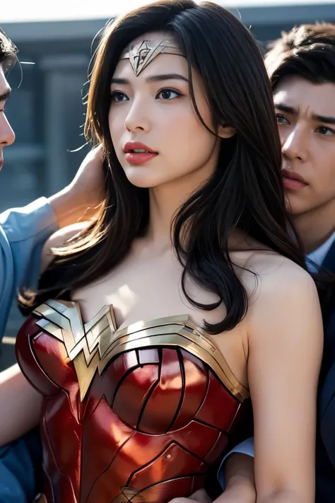 私はWonder Womanです、完璧なWonder Womanの衣装,お姫様Hugged,Hugged，Can be lifted，Men lick my face with their tongues,The guys lick my head with their tongues,Men lick my hair with their tongues,My body is licked by men,sleeping face,Close ~ eyes,Open your mouth,Tired fa...