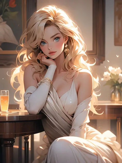 Makima with Margot Robbie's face (Chainsaw Man), highest quality, Very detailed, 1 girl, alone, Standing ceremony, Redhead, Long braided hair, Golden Eyes, bangs, Very small pointy breasts, White shirt, tie, Looks lewd,, (bad: 1.2), Looking at the audi...
