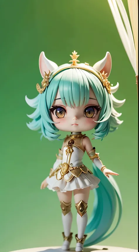 mythical creature, beast, fluffy, gradient color ((best quality)), ((masterpiece)), ( extreme detailed, highest detailed, official art, beautiful and aesthetic:1.2),  depth of field, composition FULL BODY, (CHIBI),, (beautiful and detailed eye:1.3), Long t...