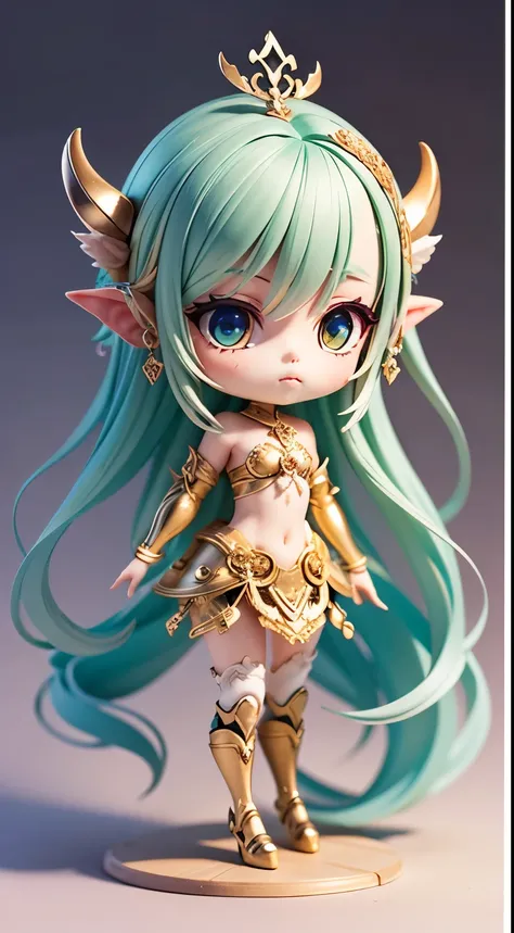 mythical creature, beast, fluffy, gradient color ((best quality)), ((masterpiece)), ( extreme detailed, highest detailed, official art, beautiful and aesthetic:1.2),  depth of field, composition FULL BODY, (CHIBI),, (beautiful and detailed eye:1.3), Long t...