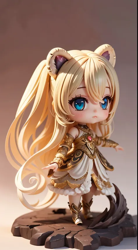 mythical creature, beast, fluffy, gradient color ((best quality)), ((masterpiece)), ( extreme detailed, highest detailed, official art, beautiful and aesthetic:1.2),  depth of field, composition FULL BODY, (CHIBI),, (beautiful and detailed eye:1.3), Long t...