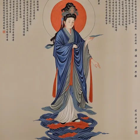 ((best quality)), ((masterpiece)),
((guanyin,1girl)),traditional media,hanfu,dress,chinese clothes,(chinese text,  text focus,wa...