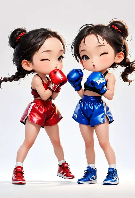 Boxing Match,Naughty Girls,Minimalism,Simple background,Moe,cute,Naughty,Funny