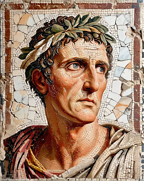 [art by Auguste Toulmouche: Ray Harryhausen:18], julius caesar thinking, at Twilight, 80mm, skin pores, 