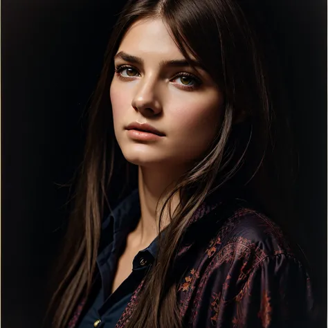 (front focus),(in the dark:1.6), Hyperrealist portrait of female by david hockney and alphonse mucha,fantasy art, photo realistic, dynamic lighting, artstation, poster, volumetric lighting, very detailed faces, 4 k, award winning,, 1girl, in the dark, deep...