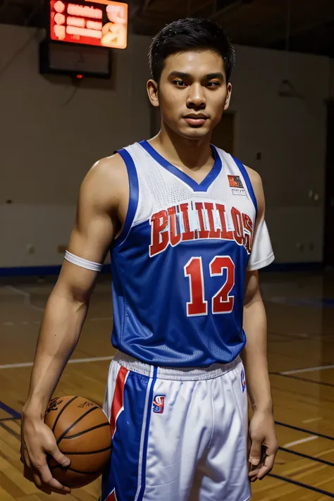 Filipino Basket ball player wearing basketball uniform with the print ( kabayan ).