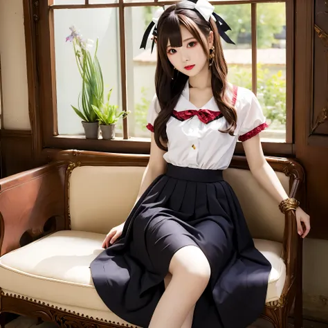 (masterpiece, best quality:1.2), 1girl, solo，lolita skirt