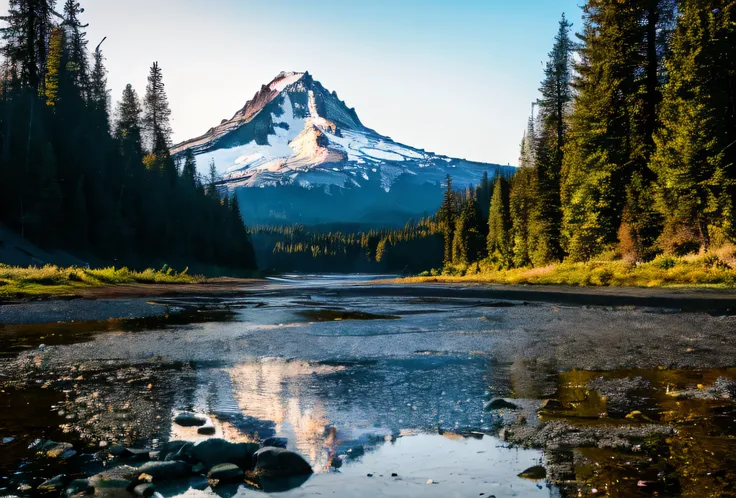  Oregon mt hood (masterpiece, highest quality, 8K) magnificent, great, nature,