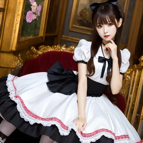 (masterpiece, best quality:1.2), 1girl, solo，lolita skirt