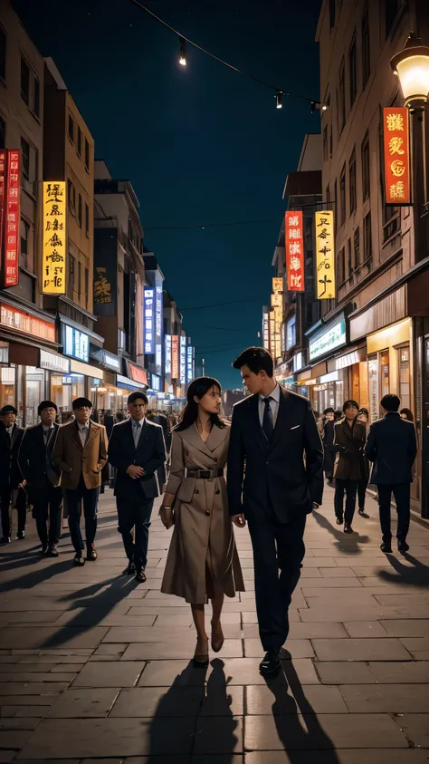 in the heart of a bustling city、a scene that seems to have come straight out of a movie unfolds.。it highlights its timeless appe...