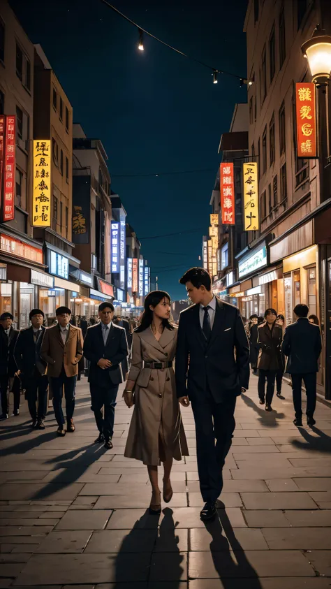 in the heart of a bustling city、a scene that seems to have come straight out of a movie unfolds.。it highlights its timeless appe...