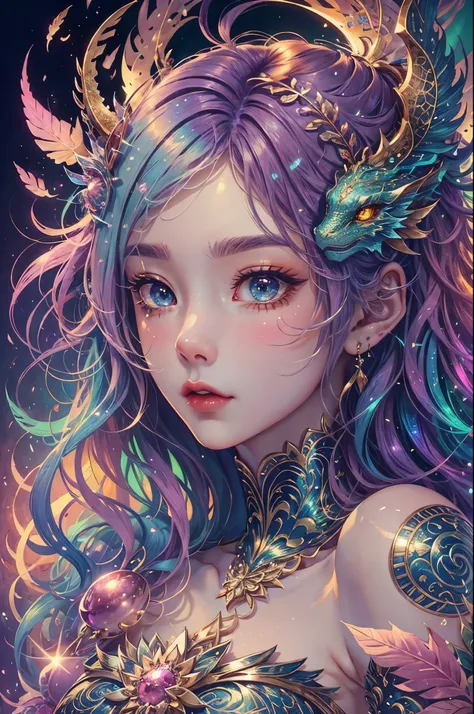 this is a highly detailed and semi-realistic fantasy art image with beautiful layers of shimmer, glimmering silks, and a glitter...