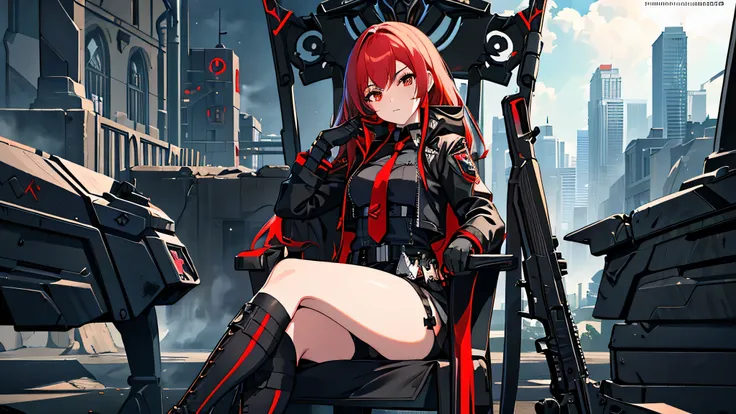 ((best quality)), ((masterpiece)), (detailed:1.4), 3d, an image of a beautiful cyberpunk female, long burning red hair, burning ...