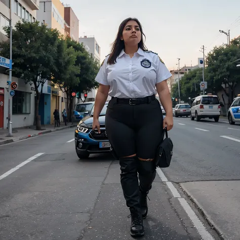 Genera una policia  muy gorda