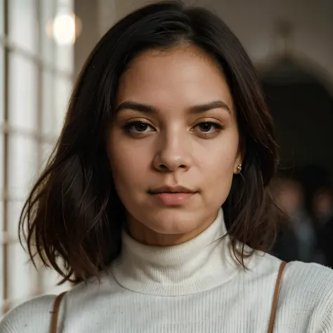 cabello rosado, 1 chica, wearing a turtleneck sweater, profesional, Photography, excellent lighting, Impecable, precision, Colores ricos, sombras profundas, claridad, high resolution, afilado como una navaja, composition, Luz y sombra, belleza eterna, caut...