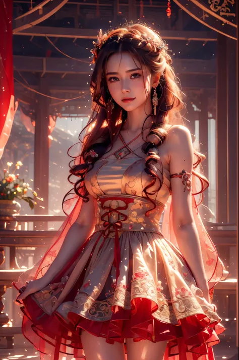 (photorealistic:1.4),Keep your eyes on the camera,Smile, ultra detailed, beautiful and aesthetic, masterpiece, best quality,lifelike rendering,Bokeh posture model, Unreal,(portrait of a cowboy shot:1), flamboyance, 1girl, see-through , upskirt,minghun, ( s...