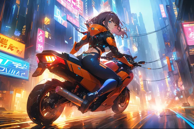 （cyberpunk city、cyber neon city:1.5）