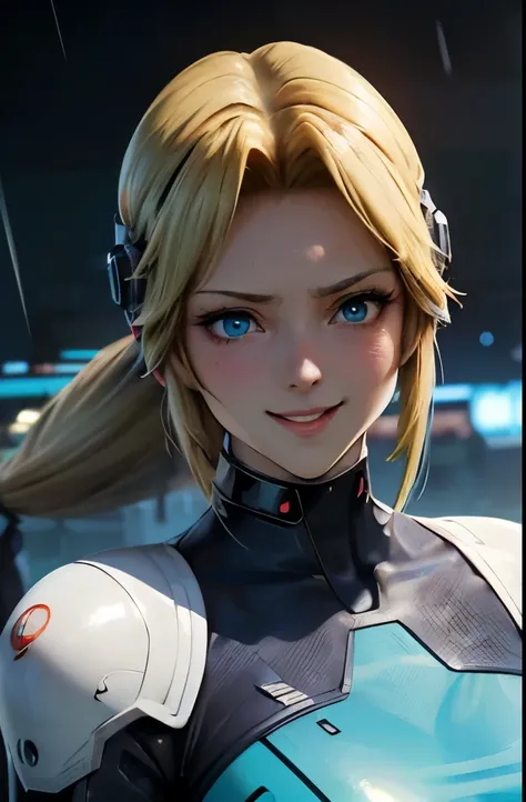 8K(((((Cute anime style face,(Good depiction of the face,anime style),(clumsy smile),face is red,beautiful woman,shyly,greenish blue eyes,cyber punk,Focus on people))))) ((woman,huge breasts:1.8, very red lips,Emphasis on huge breasts,big ass,thin waist,lo...