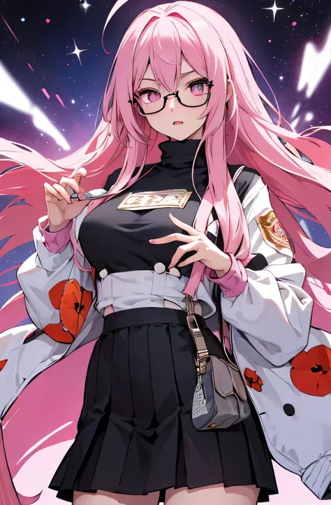 Opium Poppy is what she is known as
Long pink hair
Eyes that glisten like galaxies 
She wears a large sweater and a skirt
Her quirk is that when she looks someone in the eyes she takes their power, she can only have one at a time
She wears glasses to preve...