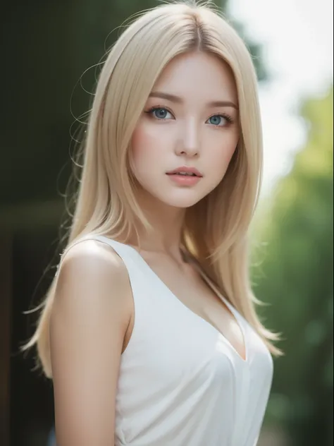 A beautiful woman in a fantastic space, tight micro dress white &amp; gold color, 98k, {{masterpiece}}, best quality, high quality:1.4), {{[[front view}}, eye_contact, various poses)]], very pretty face, and very pretty eyes, cute image, Beloved images, {{...