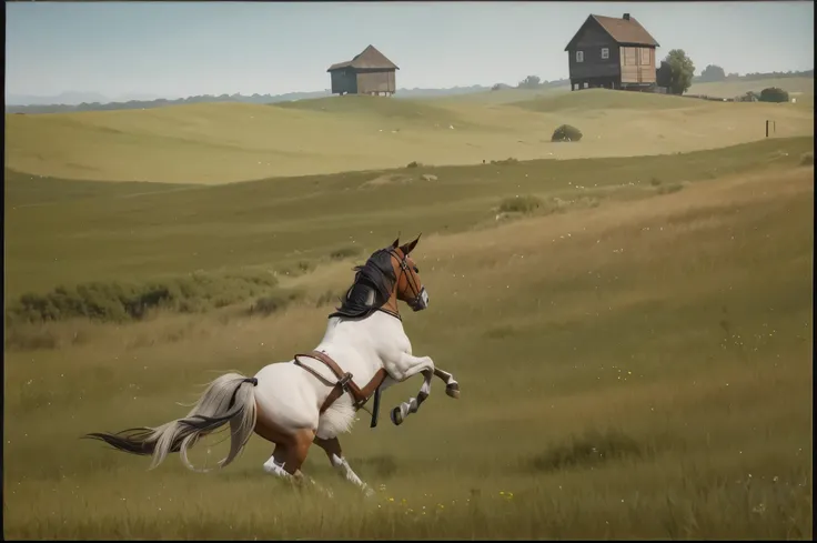 horse galloping home