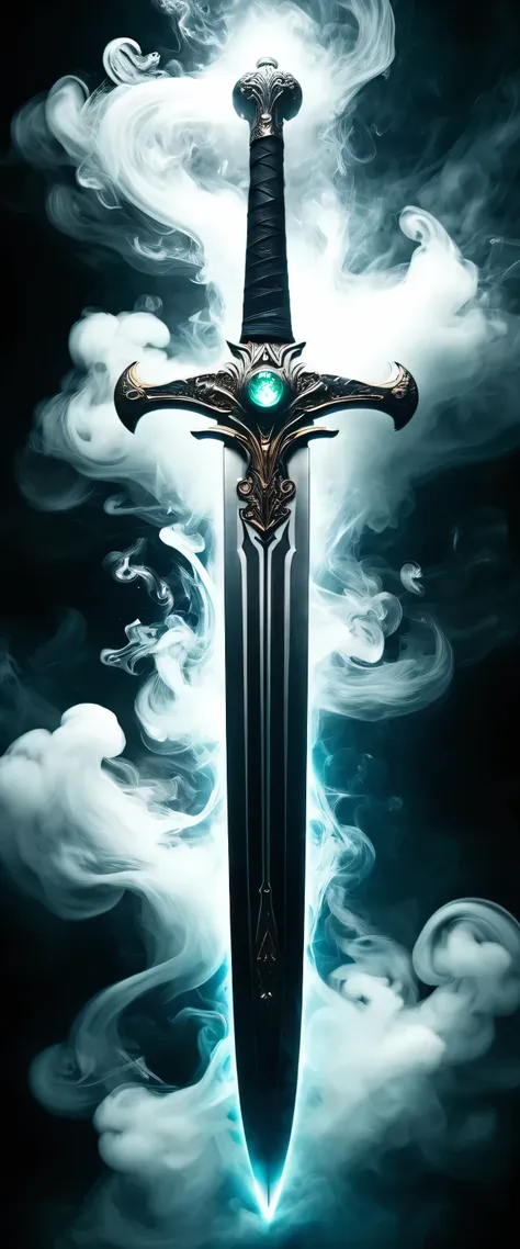 blue dust rises from the depths of the abyss，spinning in a vortex of darkness and golden light，,（only one great sword，whole body...