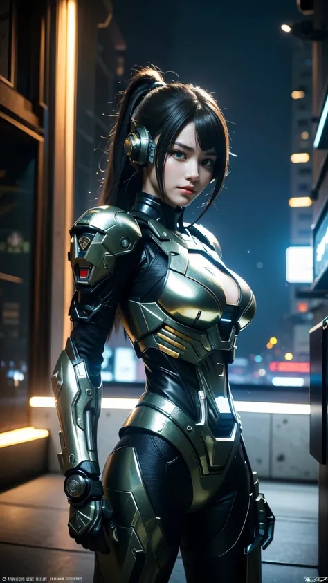 game art，best picture quality，Highest resolution，8k，((A half-length photo))，((portrait))，(rule of thirds)，Unreal Engine 5 rendering works， (Future girl)，(female warrior)， 22-year-old young hacker)，(ancient oriental hairstyle)，(Beautiful eyes full of detail...