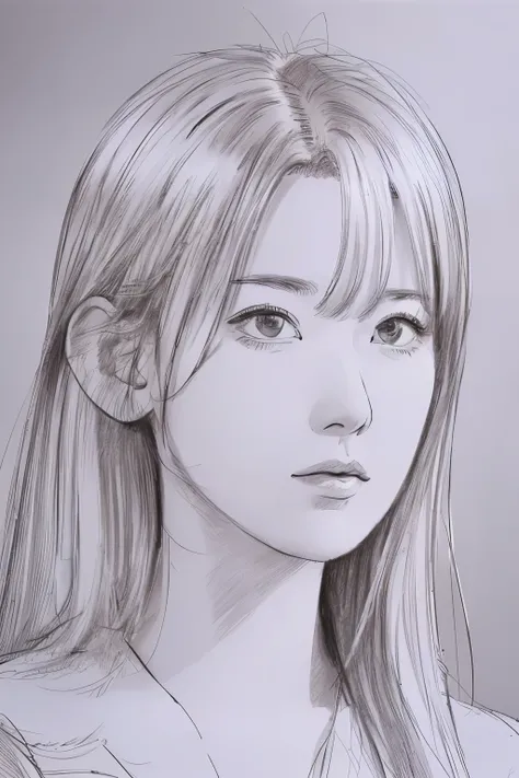 beautiful, alone, 最high quality, High resolution,masterpiece, high quality, One girl, sketch, drawing, pencil speed drawing works, ((user manual, sketch:1.5)),