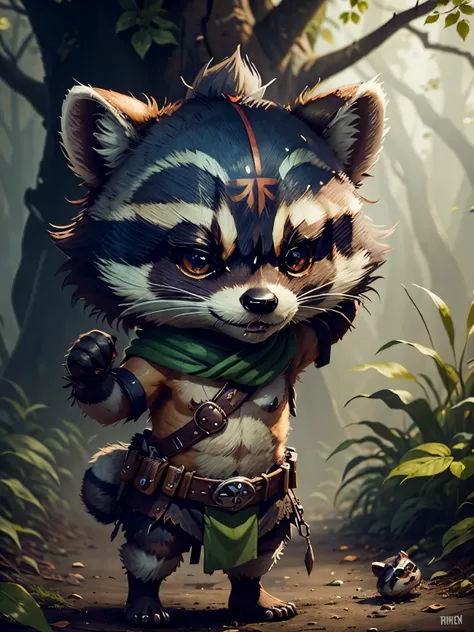 Little  raccoon warrior 