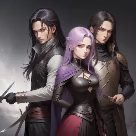 anime image of a woman with a knife and a woman with a sword, handsome guy in demon slayer art, aragorn in an anime world, inspired by Yamagata Hiro, boromir in an anime world, johan liebert mixed with alucard, in the anime series ergo proxy, boromir in an...